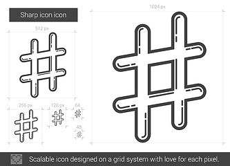 Image showing Sharp line icon.