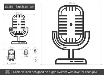 Image showing Studio microphone line icon.