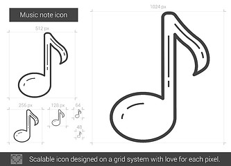 Image showing Music note line icon.