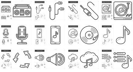 Image showing Music line icon set.