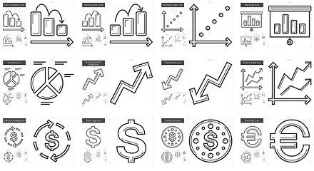 Image showing Business line icon set.