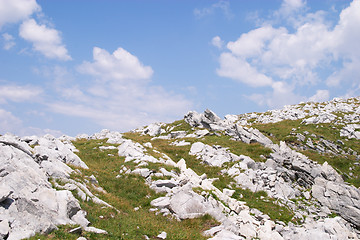 Image showing Stripes of white rocks, Val di Scalve, Italy