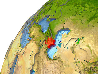 Image showing Azerbaijan on Earth