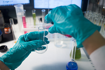 Image showing Chemical laboratory with lab assistant