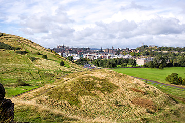 Image showing Holyrood park and Edinburgh city, Scotland