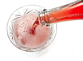 Image showing glass of red champagne