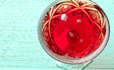 Image showing glass of red champagne