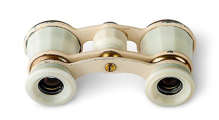 Image showing Old vintage pair of opera glasses horizontally