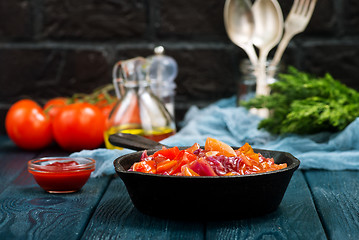 Image showing vegetables with sauce