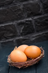 Image showing raw chicken eggs