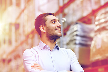 Image showing happy man at warehouse