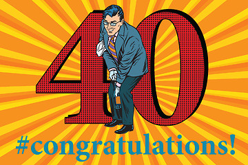 Image showing Congratulations 40 anniversary event celebration