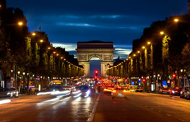 Image showing Arc de Triompthe in evening