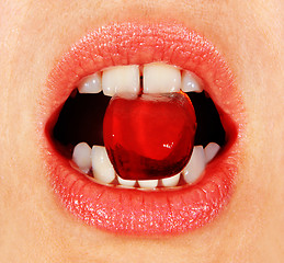 Image showing lollipop in mouth