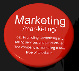 Image showing Marketing Definition Button Showing Promotion Sales And Advertis