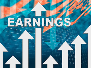 Image showing Earnings Graph Shows Salary Earns And Salaries