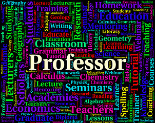 Image showing Professor Word Shows Lecturers Professors And Teaching