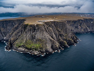 Image showing North Cape (Nordkapp) aerial photography,