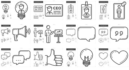 Image showing Human resources line icon set.