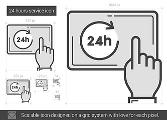 Image showing Twenty four hours service line icon.