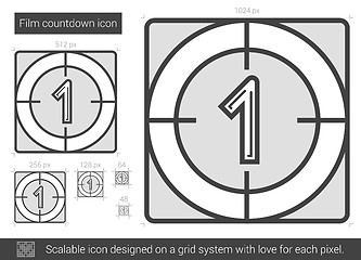 Image showing Film countdown line icon.