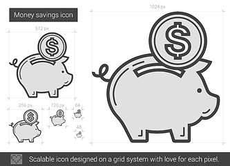 Image showing Money savings line icon.