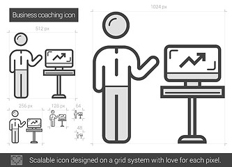 Image showing Business coaching line icon.