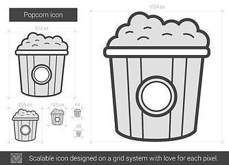 Image showing Popcorn line icon.