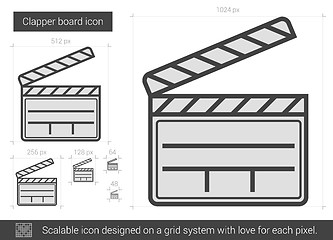 Image showing Clapper board line icon.