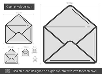 Image showing Open envelope line icon.