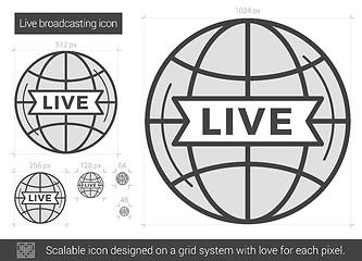 Image showing Live broadcasting line icon.