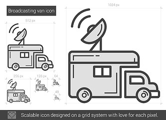 Image showing Broadcasting van line icon.