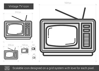 Image showing Vintage TV line icon.