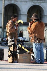 Image showing Peruvian street musicians