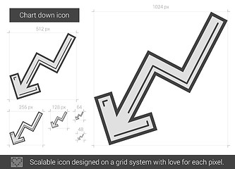 Image showing Chart down line icon.