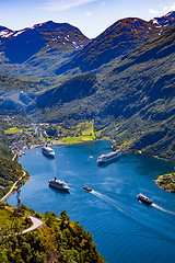 Image showing Geiranger fjord, Norway.