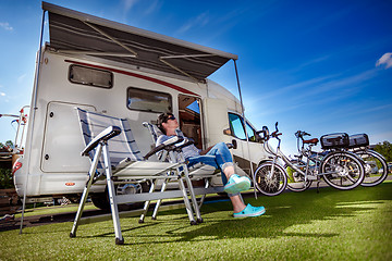 Image showing Family vacation travel, holiday trip in motorhome