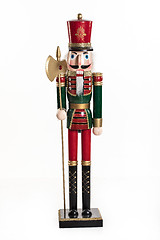 Image showing Old Wooden Nutcracker On White