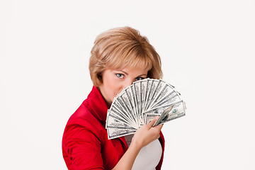 Image showing Woman And Money