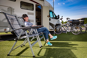 Image showing Family vacation travel, holiday trip in motorhome