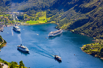 Image showing Geiranger fjord, Norway.