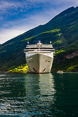 Image showing Cruise Liners On Geiranger fjord, Norway