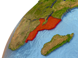 Image showing Mozambique on Earth