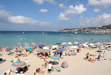 Image showing Hot sunny day at the beach, Malta