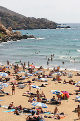 Image showing Hot sunny day at the beach, Malta