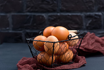 Image showing raw chicken eggs