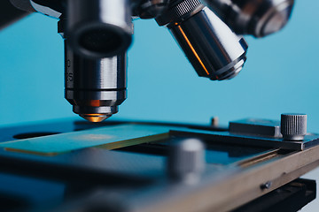 Image showing Laboratory Microscope with multiple lenses.