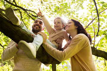 Image showing happy family in summer park having fun