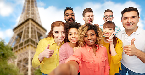 Image showing international group of happy people taking selfie