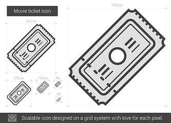 Image showing Movie ticket line icon.